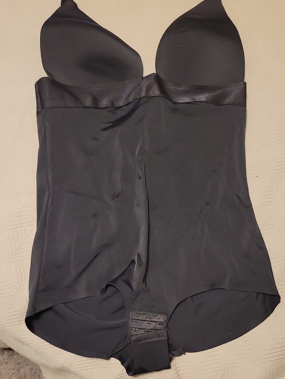 Satin Shaping Bodysuit - Black 2x